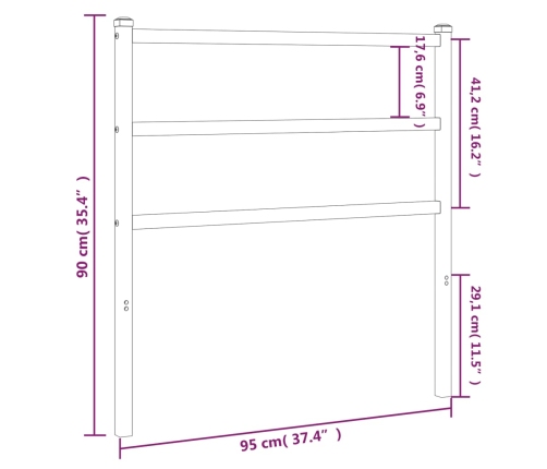 Cabecero de metal blanco 90 cm