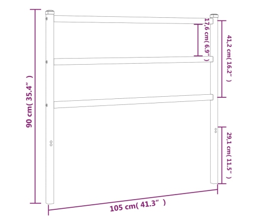 Cabecero de metal blanco 100 cm