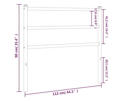 Cabecero de metal blanco 107 cm