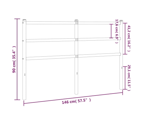 Cabecero de metal blanco 140 cm