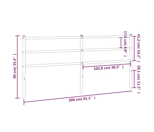 Cabecero de metal blanco 200 cm