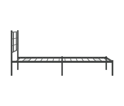 Estructura cama sin colchón con cabecero metal negro 90x190 cm