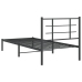 Estructura cama sin colchón con cabecero metal negro 90x190 cm