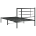 Estructura cama sin colchón con cabecero metal negro 100x190 cm