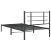 Estructura cama sin colchón con cabecero metal negro 107x203 cm