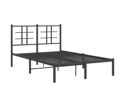 Estructura cama sin colchón con cabecero metal negro 120x190 cm