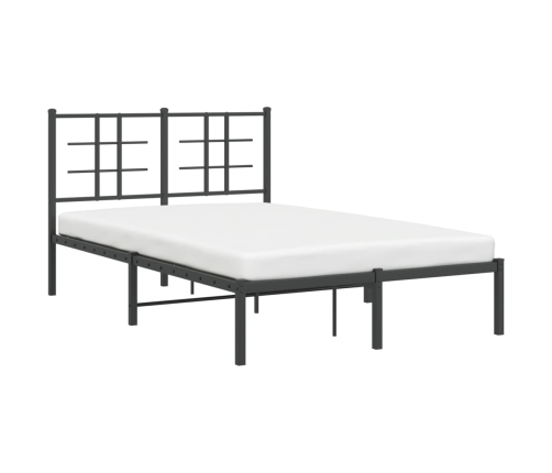 Estructura cama sin colchón con cabecero metal negro 120x190 cm