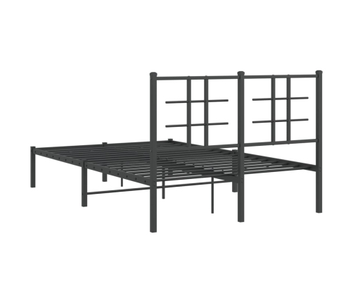 Estructura cama sin colchón con cabecero metal negro 120x190 cm