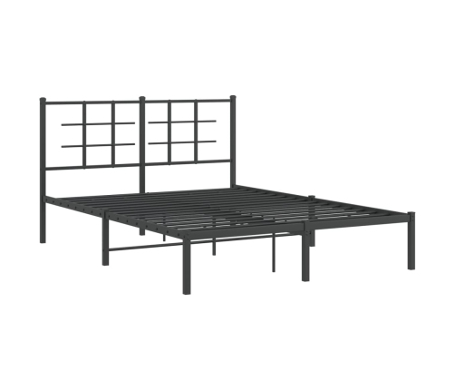 Estructura cama sin colchón con cabecero metal negro 135x190 cm