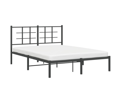 Estructura cama sin colchón con cabecero metal negro 135x190 cm