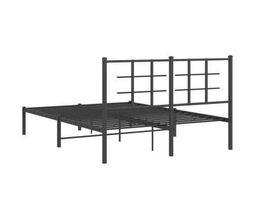 Estructura cama sin colchón con cabecero metal negro 135x190 cm