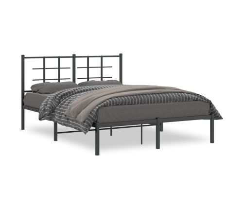 Estructura cama sin colchón con cabecero metal negro 135x190 cm