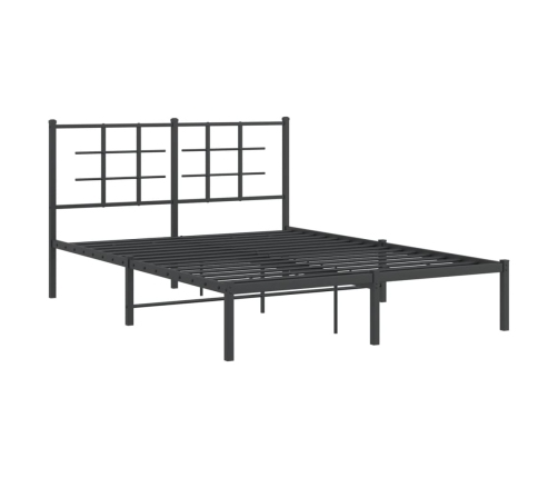 Estructura cama sin colchón con cabecero metal negro 140x190 cm