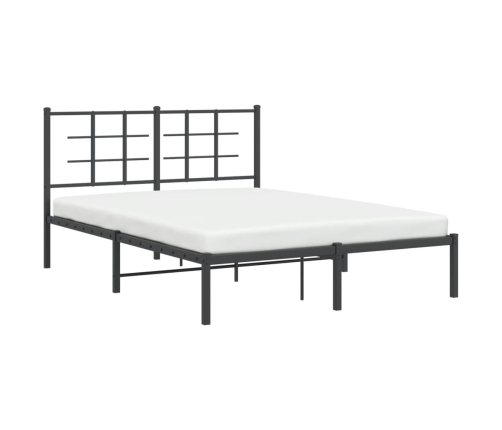 Estructura cama sin colchón con cabecero metal negro 140x190 cm