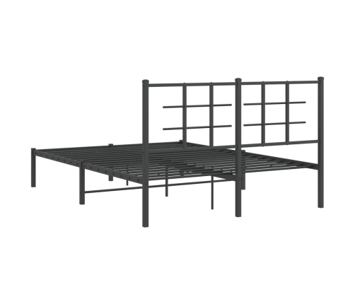 Estructura cama sin colchón con cabecero metal negro 140x190 cm