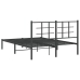 Estructura cama sin colchón con cabecero metal negro 140x190 cm