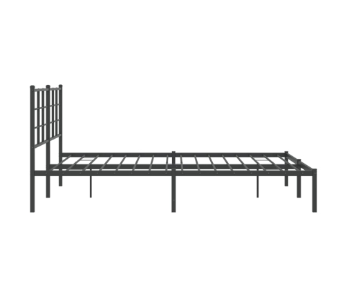 Estructura cama sin colchón con cabecero metal negro 150x200 cm