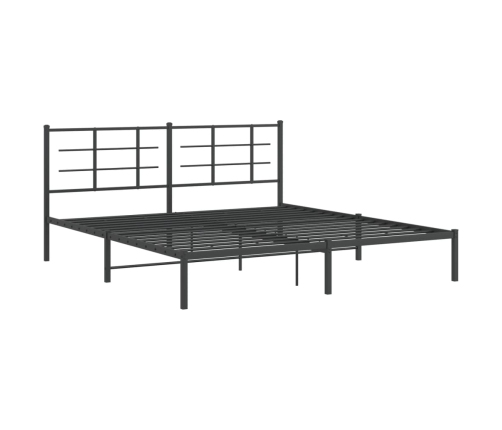 Estructura cama sin colchón con cabecero metal negro 183x213 cm