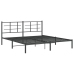 Estructura cama sin colchón con cabecero metal negro 183x213 cm