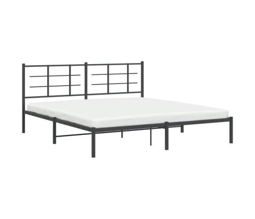 Estructura de cama con cabecero metal negro 183x213 cm