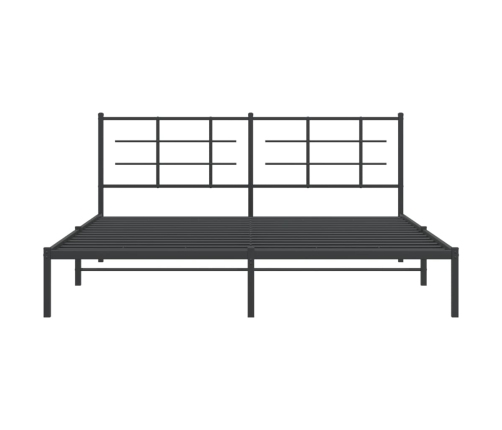 Estructura cama sin colchón con cabecero metal negro 183x213 cm