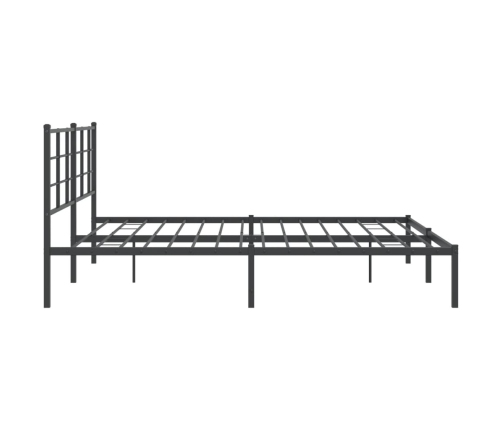 Estructura cama sin colchón con cabecero metal negro 183x213 cm