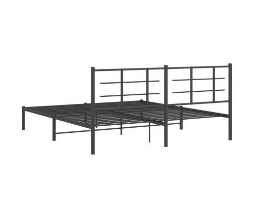 Estructura de cama con cabecero metal negro 183x213 cm