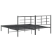 Estructura de cama con cabecero metal negro 183x213 cm