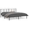 Estructura cama sin colchón con cabecero metal negro 193x203 cm