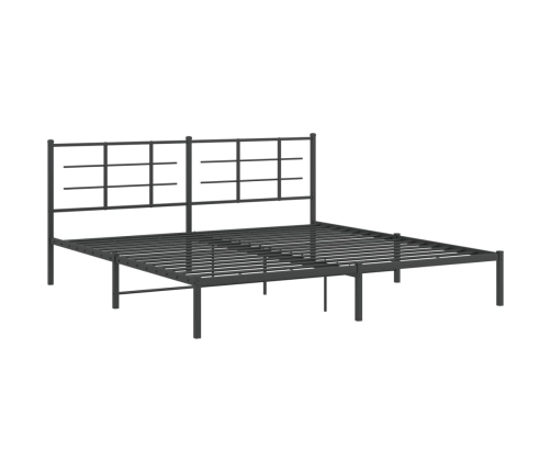 Estructura de cama con cabecero metal negro 200x200 cm