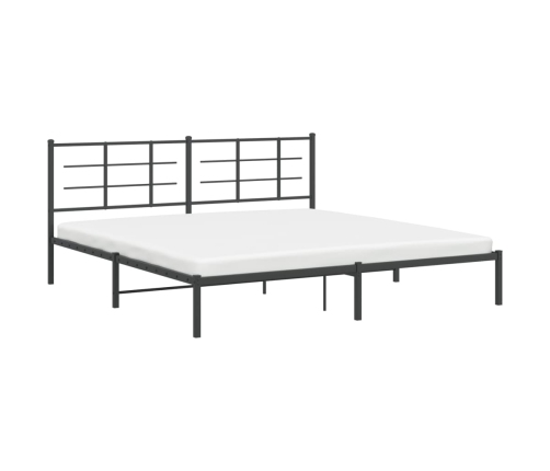 Estructura de cama con cabecero metal negro 200x200 cm