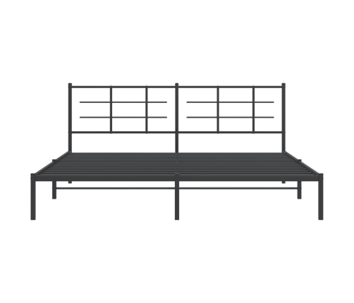 Estructura de cama con cabecero metal negro 200x200 cm