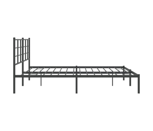 Estructura de cama con cabecero metal negro 200x200 cm