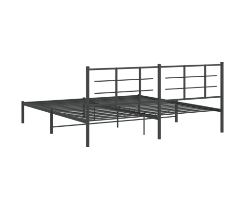 Estructura de cama con cabecero metal negro 200x200 cm