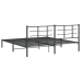 Estructura de cama con cabecero metal negro 200x200 cm