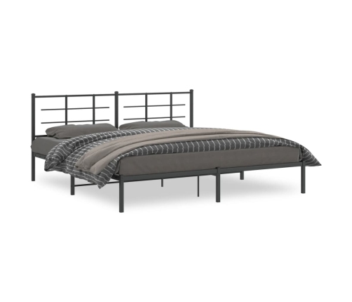 Estructura de cama con cabecero metal negro 200x200 cm