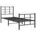 Estructura cama sin colchón con estribo metal negro 80x200 cm
