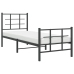 Estructura cama sin colchón con estribo metal negro 80x200 cm