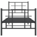 Estructura cama sin colchón con estribo metal negro 80x200 cm
