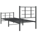 Estructura cama sin colchón con estribo metal negro 80x200 cm