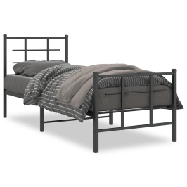 Estructura cama sin colchón con estribo metal negro 80x200 cm