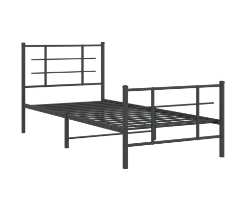 Estructura cama sin colchón con estribo metal negro 90x190 cm