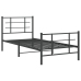 Estructura cama sin colchón con estribo metal negro 90x190 cm