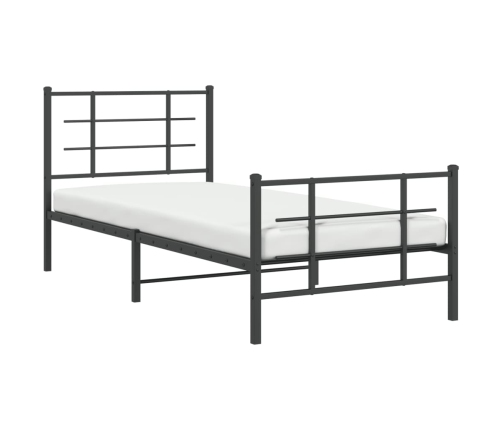 Estructura cama sin colchón con estribo metal negro 90x190 cm