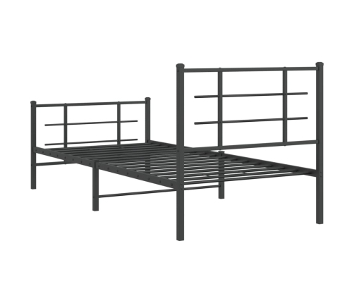 Estructura cama sin colchón con estribo metal negro 90x190 cm