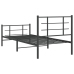 Estructura cama sin colchón con estribo metal negro 90x190 cm