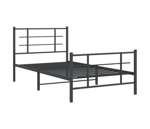 Estructura cama sin colchón con estribo metal negro 100x200 cm