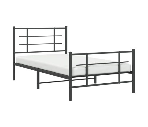 Estructura cama sin colchón con estribo metal negro 100x200 cm