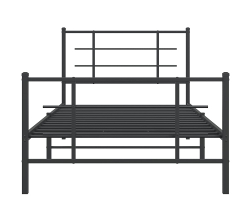 Estructura cama sin colchón con estribo metal negro 100x200 cm