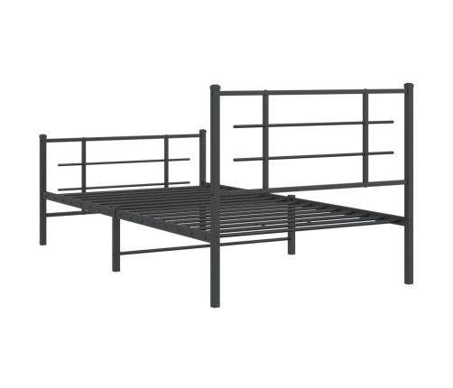 Estructura cama sin colchón con estribo metal negro 100x200 cm